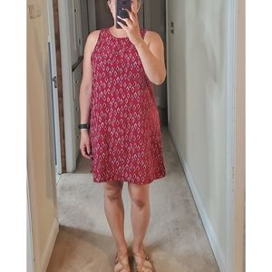 WAYF Sleeveless Patterned Dress Red Large